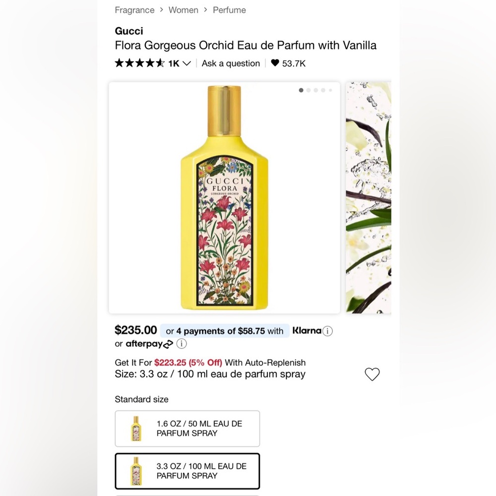 GUCCI Flora Gorgeous Orchid Eau de Parfum with Vanilla